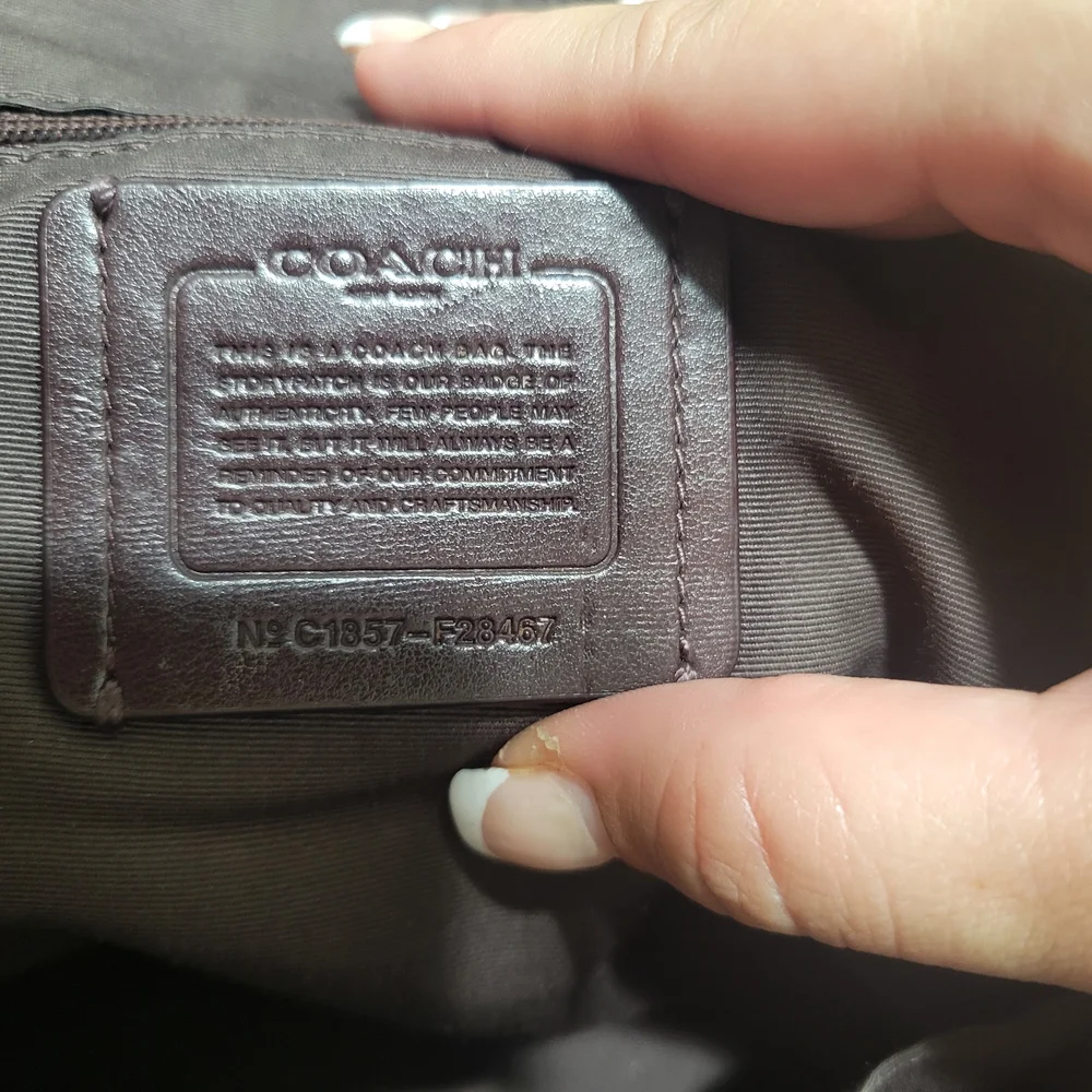 Coach Black and‎ Tan Checkered Shoulder Bag
